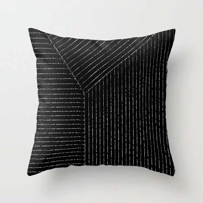 Lines (Black) Throw Pillow