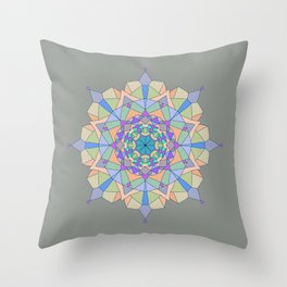 Stained Glass Mandala Throw Pillow