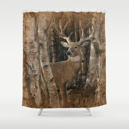 Deer - Birchwood Buck Shower Curtain