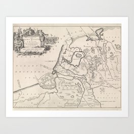 Historical map of the Netherlands during the Batavians and the Frisians II, Jan Luyken, 1697 Art Print | Global, World, Flat, Earth, Africa, Usa, Australia, Abstract, Photo, Illustration 