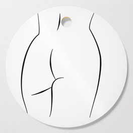 Minimalist Line art abstract nude woman ass Cutting Board