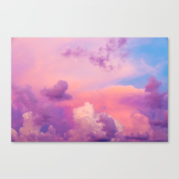 Pink Purple Clouds Canvas Print By Newburydesigns Society6