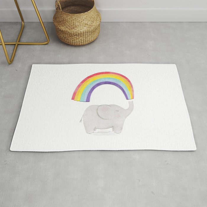 Rainbow Elephant Rug
