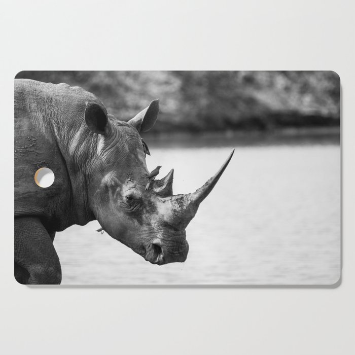 Monochrome Rhino Cutting Board