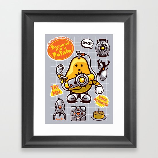 Mrs. Potato GLADos Framed Art Print