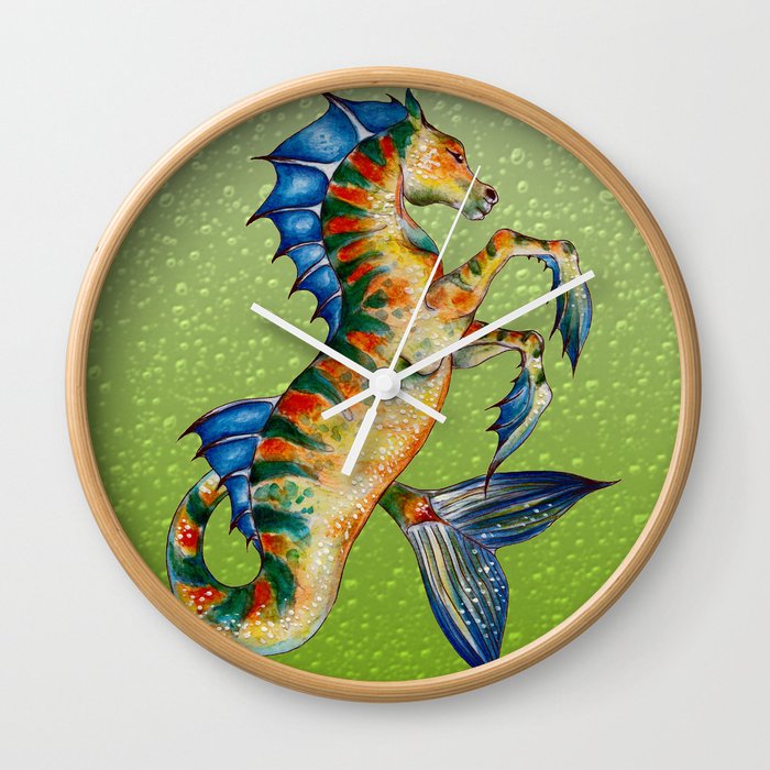 Hippocamppus Lime Wall Clock