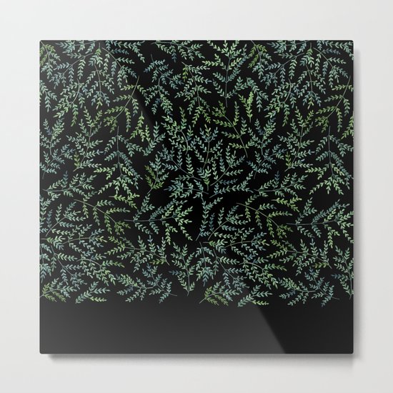Watercolor leaf pattern Metal Print