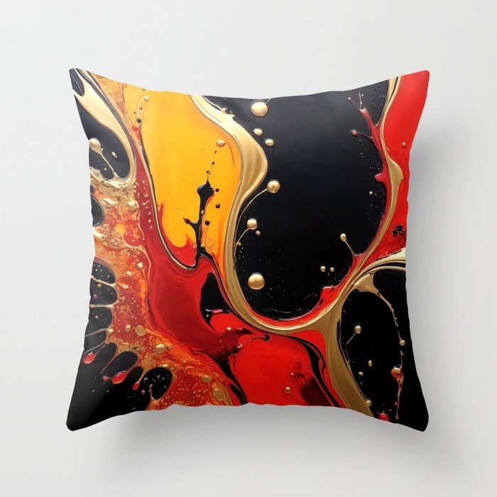 Abstract Fluid Art Painting Throw Pillow
