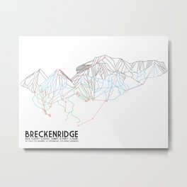 Breckenridge, CO - Minimalist Trail Map Metal Print