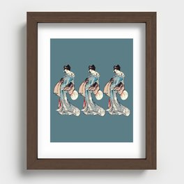 Three Little Maids Blue Recessed Framed Print