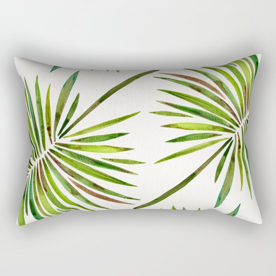Tropical Fan Palm – Green Rectangular Pillow
