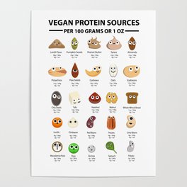 Vegetarian vegan protein sweet animal lover gift Poster