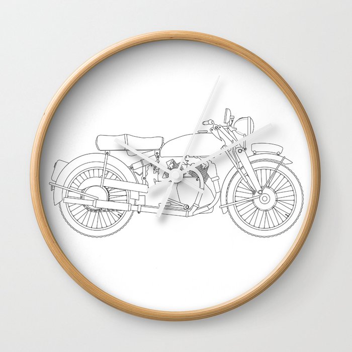 Motor Cycle Outline Wall Clock