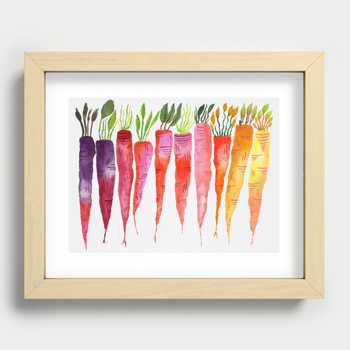 Rainbow Carrots Recessed Framed Print