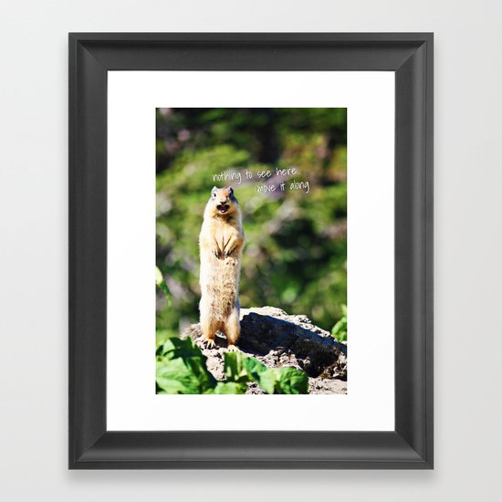 Angry Squirrel Has A Friend Framed Art Print