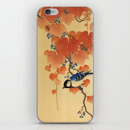 Great Tit on Paulownia Branch, 1936 by Ohara Koson iPhone Skin