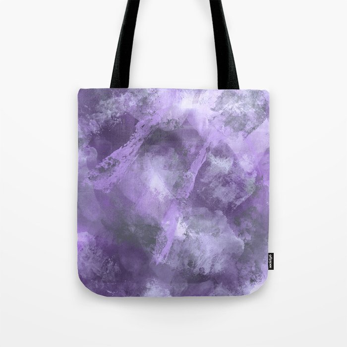 Stormy Abstract Art in Purple and Gray Tote Bag