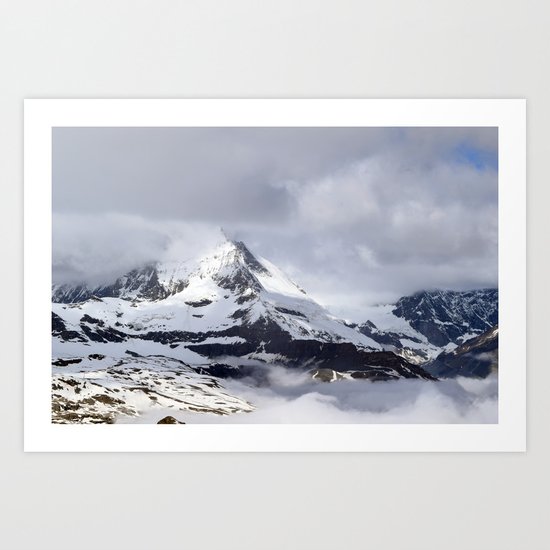 Mountain meets Clouds Art Print