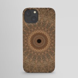 Mandala in golden and brown tones iPhone Case