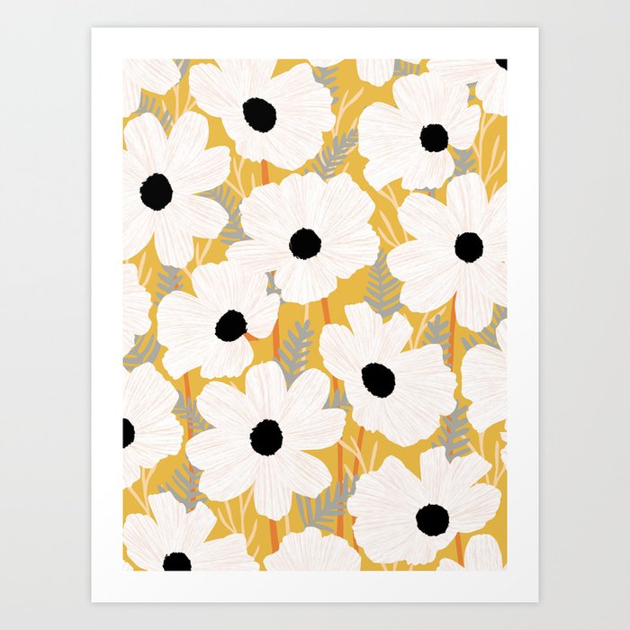 White Daisies Art Print