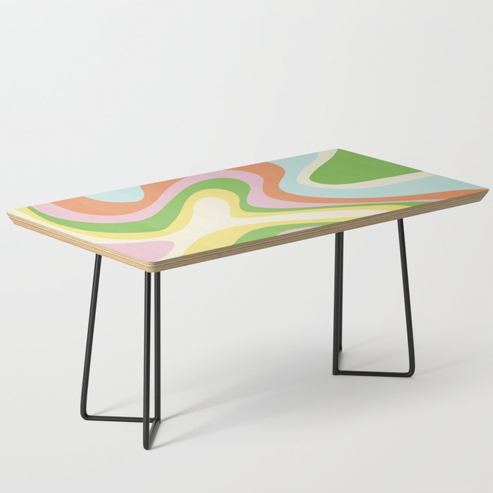 Neon Pastel Abstract Bubble Gum Swirl - Blue Green Pink Coffee Table