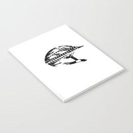 Mountain Bike Helmet Design With Tire Tracks - Cyclist Gift Notebook