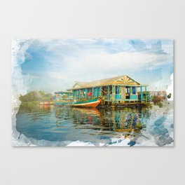 Floating boat Canvas Print