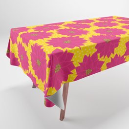 Tropical Flora - Poinsettia in Pink & Yellow Tablecloth