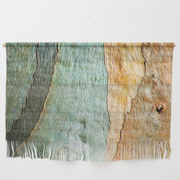 Eucalyptus Tree Bark Wood Abstract Colorful Texture Macro Wall Hanging