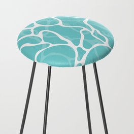 Calm blue water surface illustration pattern Counter Stool