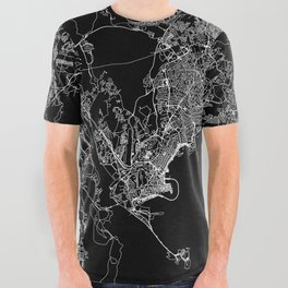 Panama City Black Map All Over Graphic Tee