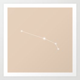 ARIES Neutral Tan – Zodiac Astrology Star Constellation Art Print