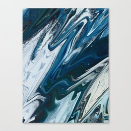 Gemstone [3]: a vibrant abstract melted design in blues and white by Alyssa Hamilton Art Canvas Print