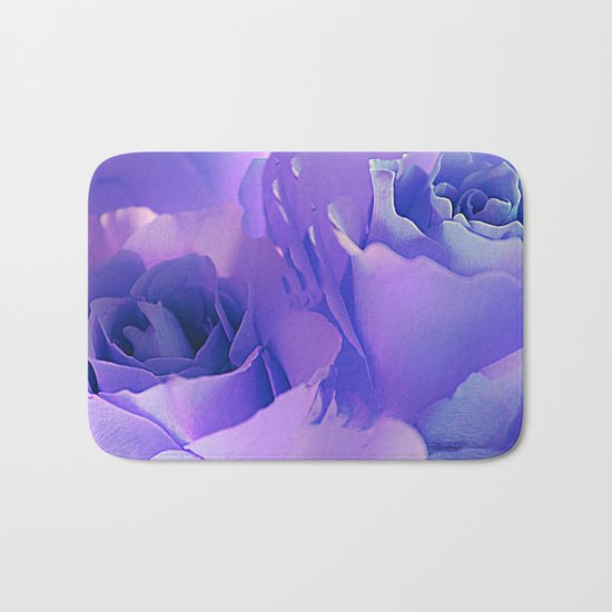 Painterly Lavender Roses Bath Mat