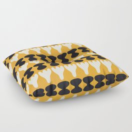 Black and white in yellow repeat pattern Floor Pillow