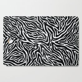 Black and White Abstract Zebra skin pattern. Digital Illustration Background Cutting Board
