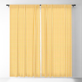 Saffron Yellow Gingham Check Blackout Curtain