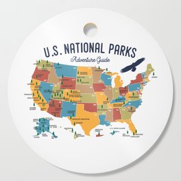 National Parks Adventure Guide Cutting Board