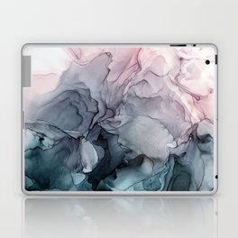 Blush and Payne's Grey Flowing Abstract Painting Laptop Skin