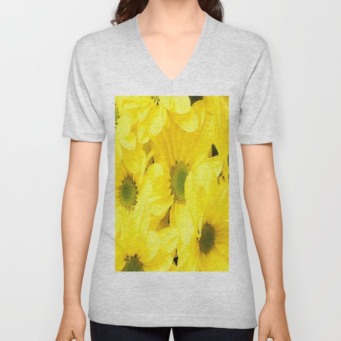 Happy Of A Beautiful Yellow Flowers #decor #society6 #buyart V Neck T Shirt