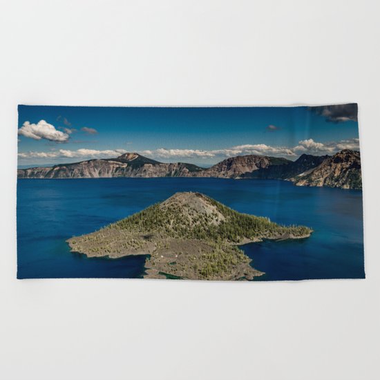 Crater Lake Love Beach Towel