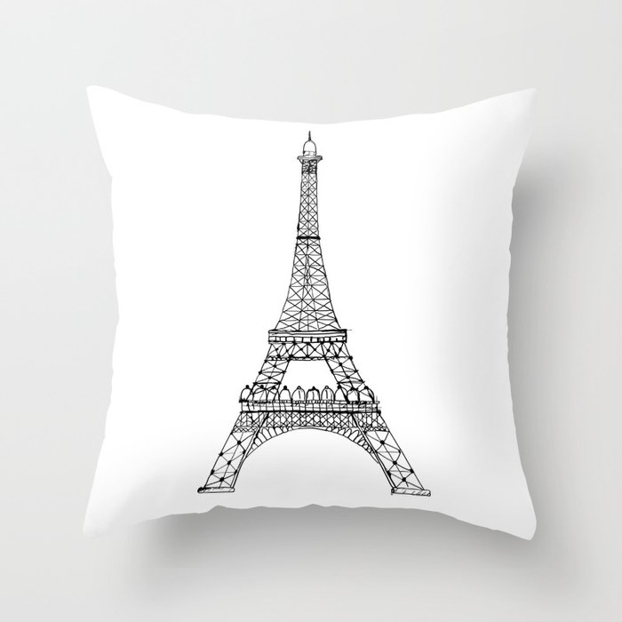 Eiffel Tower Throw Pillow