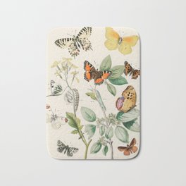 Butterflies and Moths Pattern Lepidoptera WF Kirby Bath Mat