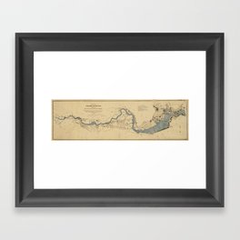 Vintage Map of The Charles River (1894) Framed Art Print