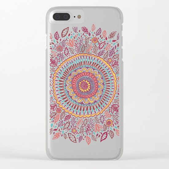 Sunflower Mandala Clear iPhone Case