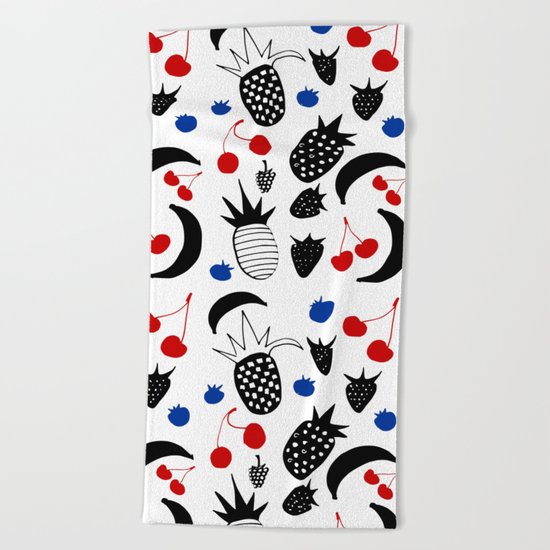 Fruit Salad white Beach Towel