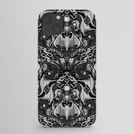 Bats And Beasts - Black and White iPhone Case