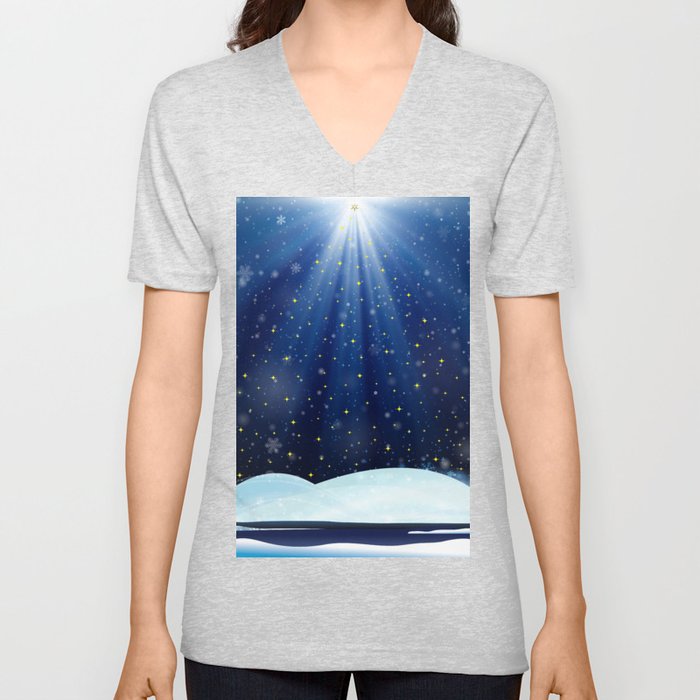 A Starry Winter's Night V Neck T Shirt