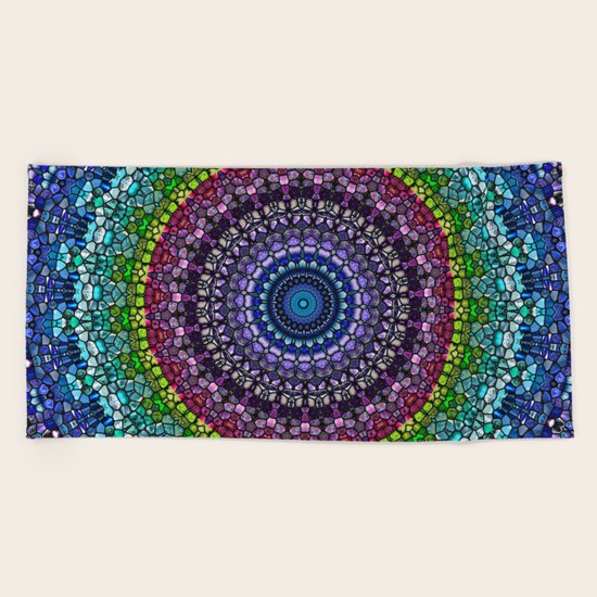 Magical Gems Kaleidoscope Beach Towel