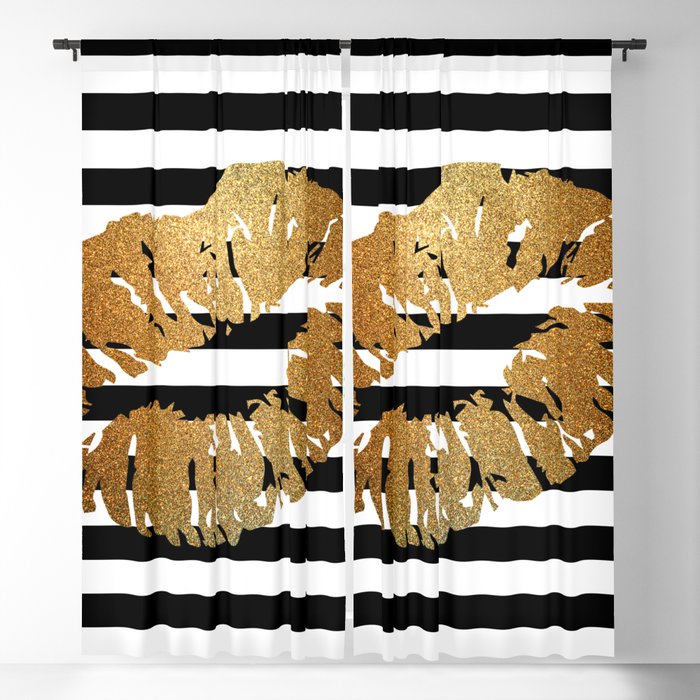 Metallic Kiss - Gold (Revised) Blackout Curtain